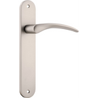 Door Lever Oxford Oval Latch Satin Nickel H230xW40xP60mm in Satin Nickel