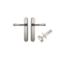 Door Lever Verona Oval Latch Satin Nickel H240xW40xP59mm Passage Kit Tube Latch Split Cam 'T' Striker Satin Nickel Backset 60mm in Satin Nickel