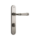 Door Lever Verona Oval Privacy Satin Nickel CTC85mm H237xW50xP59mm in Satin Nickel