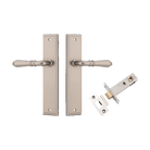Door Lever Sarlat Stepped Satin Nickel Passage Kit in Satin Nickel