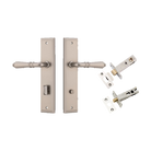 Door Lever Sarlat Stepped Satin Nickel Privacy Kit in Satin Nickel