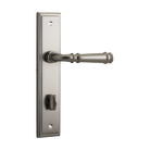 Pair of Iver Verona lever door handles with stepped backplates, showcasing elegant architectural hardware design.