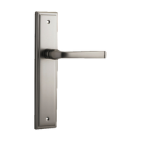 Door Lever Annecy Stepped Latch Satin Nickel H237xW50xP65mm in Satin Nickel