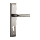 Door Lever Annecy Stepped Euro Satin Nickel CTC85mm H237xW50xP65mm in Satin Nickel