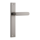 Door Lever Bronte on Long Backplate Satin Nickel H240xW38xP65mm in Satin Nickel