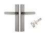 Door Lever Bronte on Long Backplate Satin Nickel L117xP53mm BPH240xW38mm Passage Kit Tube Latch Split Cam 'T' Striker Satin Nickel Backset 60mm in Satin Nickel