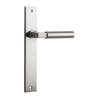 Door Lever Berlin Rectangular Latch Satin Nickel H240xW38xP57mm in Satin Nickel