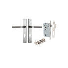 Door Lever Berlin Rectangular Euro Pair Satin Nickel CTC85mm L120xP57mm BPH240xW38mm, Mortice Lock Euro Satin Nickel CTC85mm Backset 60mm, Euro Cylinder Key Thumb 5 Pin Satin Nickel 65mm KA4 in Satin Nickel