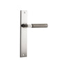 Door Lever Brunswick Rectangular Latch Satin Nickel H240xW38xP60mm in Satin Nickel