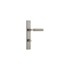 Pair of Iver Brunswick lever door handles on rectangular backplates, featuring a sleek, modern design for interior doors.