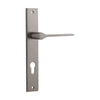 Door Lever Como Rectangular Euro Satin Nickel CTC85mm H240xW38xP59mm in Satin Nickel