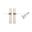 Door Lever Como Chamfered Satin Nickel L119xP61mm BPH240xW50mm Passage Kit Tube Latch Split Cam 'T' Striker Satin Nickel Backset 60mm in Satin Nickel
