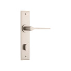 Door Lever Como Chamfered Privacy Satin Nickel H240xW50xP61mm in Satin Nickel