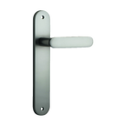 Door Lever Bronte  on Long Backplate Satin Nickel H237xW40xP56mm in Satin Nickel