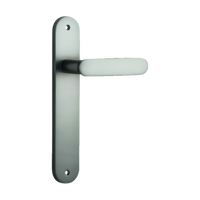 Door Lever Bronte  on Long Backplate Satin Nickel H237xW40xP56mm in Satin Nickel