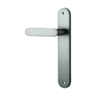 Door Lever Bronte Oval Latch Left Hand Fixed Satin Nickel L117xP53mm BPH240xW40mm in Satin Nickel