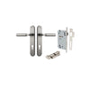 Door Lever Berlin Oval Euro Pair Satin Nickel CTC85mm L120xP57mm BPH240xW40mm Mortice Lock Euro Satin Nickel CTC85mm Backset 60mm Euro Cylinder Key Thumb 5 Pin Satin Nickel 65mm KA4 in Satin Nickel