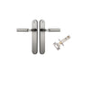 Door Lever Berlin Oval Satin Nickel L120xP57mm BPH240xW40mm Passage Kit Tube Latch Split Cam 'T' Striker Satin Nickel Backset 60mm in Satin Nickel