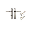 Door Lever Berlin Oval Privacy Satin Nickel CTC85mm L120xP57mm BPH240xW40mm Privacy Kit Tube Latch Split Cam 'T' Striker Satin Nickel Backset 60mm Privacy Bolt Round Bolt Satin Nickel Backset 60mm in Satin Nickel
