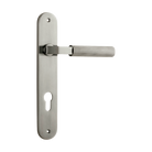 Door Lever Brunswick Oval Euro Satin Nickel CTC85mm H237xW40xP60mm in Satin Nickel