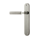 Door Lever Brunswick Oval Latch Left Hand Fixed Satin Nickel L120xP57mm BPH240xW40mm in Satin Nickel