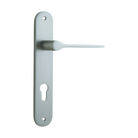 Door Lever Como Oval Euro Satin Nickel CTC85mm H240xW40xP59mm in Satin Nickel