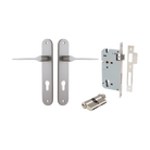 Door Lever Como Oval Euro Pair Satin Nickel CTC85mm L119xP59mm BPH240xW40mm Mortice Lock Euro Satin Nickel CTC85mm Backset 60mm, Euro Cylinder Dual Function 5 Pin Satin Nickel 65mm KA4 in Satin Nickel