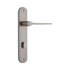Door Lever Como Oval Privacy Satin Nickel CTC85mm H240xW40xP59mm in Satin Nickel