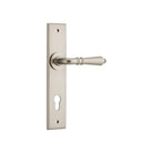 Door Lever Sarlat Chamfered Euro Satin Nickel H240xW50xP55mm in Satin Nickel