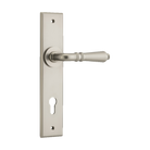 Door Lever Sarlat Chamfered Euro Satin Nickel H240xW50xP55mm in Satin Nickel