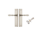Door Lever Sarlat Chamfered Satin Nickel L111xP55mm BPH240xW50mm Passage Kit Tube Latch Split Cam 'T' Striker Satin Nickel Backset 60mm in Satin Nickel