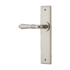 Door Lever Sarlat Chamfered Latch Left Hand Fixed Satin Nickel L117xP63mm BPH240xW51 in Satin Nickel