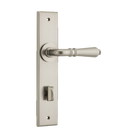 Door Lever Sarlat Chamfered Privacy Satin Nickel CTC85mm in Satin Nickel