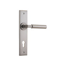 Door Lever Berlin Chamfered Euro Satin Nickel CTC85mm H240xW50xP59mm in Satin Nickel