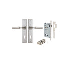 Door Lever Berlin Chamfered Euro Pair Satin Nickel CTC85mm L120xP59mm BPH240xW50mm Mortice Lock Euro Satin Nickel CTC85mm Backset 60mm, Euro Cylinder Dual Function 5 Pin Satin Nickel 65mm KA4 in Satin Nickel