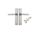 Door Lever Berlin Chamfered Satin Nickel L120xP59mm BPH240xW50mm Passage Kit Tube Latch Split Cam 'T' Striker Satin Nickel Backset 60mm in Satin Nickel