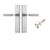 Door Lever Brunswick Knurled Chamfered Satin Nickel L120xP59mm BPH240xW50mm Passage Kit Tube Latch Split Cam 'T' Striker Satin Nickel Backset 60mm in Satin Nickel