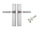 Door Lever Brunswick Knurled Chamfered Satin Nickel L120xP59mm BPH240xW50mm Passage Kit Tube Latch Split Cam 'T' Striker Satin Nickel Backset 60mm in Satin Nickel