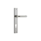 Door Lever Oslo Rectangular Euro Satin Nickel CTC85mm H237xW50xP57mm in Satin Nickel