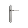 Door Lever Oslo Oval Latch Satin Nickel H230xW40xP57mm in Satin Nickel