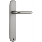Door Lever Oslo Oval Latch Satin Nickel H230xW40xP57mm in Satin Nickel