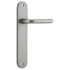 Door Lever Oslo Return Oval Satin Nickel L118xP54mm BPH240xW40mm Passage Kit Tube Latch Split Cam 'T' Striker Satin Nickel Backset 60mm in Satin Nickel