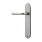 Door Lever Oslo Return Oval Latch Left Hand Fixed Satin Nickel L118xP54mm BPH240xW40mm in Satin Nickel