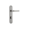 Door Lever Oslo Oval Privacy Satin Nickel CTC85mm H230xW40xP57mm in Satin Nickel