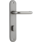 Door Lever Oslo Oval Privacy Satin Nickel CTC85mm H230xW40xP57mm in Satin Nickel