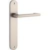 Door Lever Baltimore Return Oval Latch Pair Satin Nickel H240xW40xP58mm in Satin Nickel