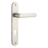 Door Lever Osaka Oval Euro Pair Satin Nickel CTC85mm H240xW40xP55mm in Satin Nickel