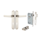 Door Lever Osaka Oval Euro Pair Satin Nickel CTC85mm H240xW40xP55mm Entrance Kit Mortice Lock Euro Satin Nickel CTC85mm Backset 60mm, Euro Cylinder Dual Function 5 Pin Satin Nickel L65mm KA1 in Satin Nickel