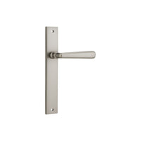 Door Lever Copenhagen on Long Backplate Pair Satin Nickel H240xW38xP61mm in Satin Nickel