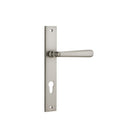 Door Lever Copenhagen Rectangular Euro Pair Satin Nickel CTC85mm H240xW38xP61mm in Satin Nickel